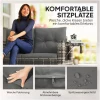 Fleksibel 2-Seters Sofa / 2 Lenestoler Rotting Med Puter Sidebord Grå