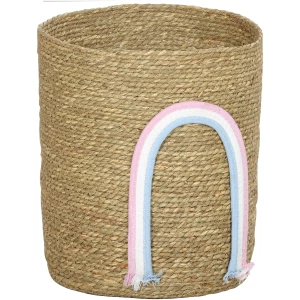 Oppbevaringskurv Beige 24,7 L Flettet Naturmateriale Regnbuedekorasjon Oppbevaringskurv Beige 24,7 L Flettet Naturmateriale Regnbuedekorasjon