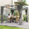 Frittstående Pergola Lysegrå 3 x 3 m Med Skyvetak