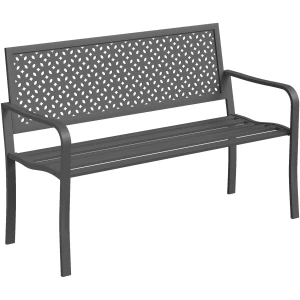 Hagebenk Grå 2-Seter Metall Værbestandig 240 kg Hagebenk Grå 2-Seter Metall Værbestandig 240 kg