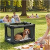 Sammenleggbar Hundetransportbur Armégrønn Med Vaskbar Pute Oxford-Stoff 20 kg