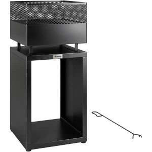 Ildsted Med Vedlager Svart 39 x 39 x 87 cm Metall Ildsted Med Vedlager Svart 39 x 39 x 87 cm Metall