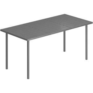 Rektangulært Hagebord Grå 165 x 80 cm Stål Rektangulært Hagebord Grå 165 x 80 cm Stål