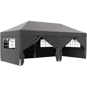 Pop-up Faltpaviljong Svart 6 x 3 m med Sidevegger UV-beskyttelse Pop-up Faltpaviljong Svart 6 x 3 m med Sidevegger UV-beskyttelse