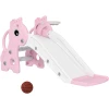 3-i-1 Barnerutsjebane Rosa Giraff Med Basketballkurv Og Ball