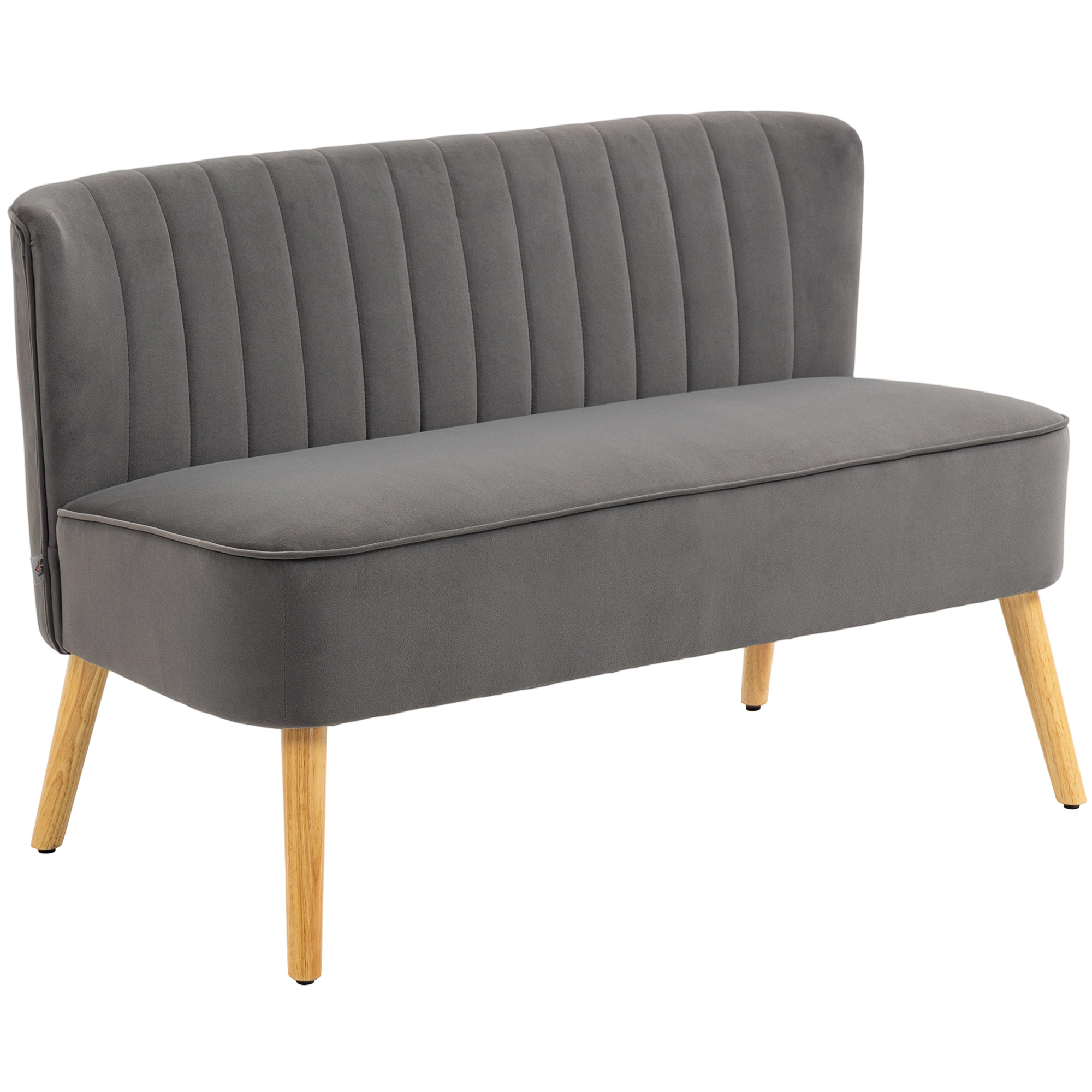 2-Seters Sofa Mørkegrå 117 X 56,5 X 77 Cm Stoff Med Treben