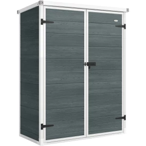 Redskapsskur Grå 134 x 68,5 x 170 cm Plast Med Gulv Redskapsskur Grå 134 x 68,5 x 170 cm Plast Med Gulv