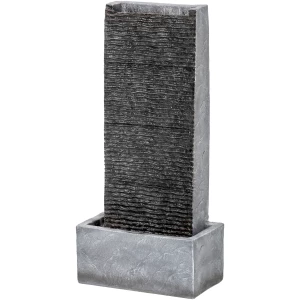 Hagefontene Grå Granittlook 37,5 X 22 X 80 Cm Med LED Og Pumpe Hagefontene Grå Granittlook 37,5 X 22 X 80 Cm Med LED Og Pumpe