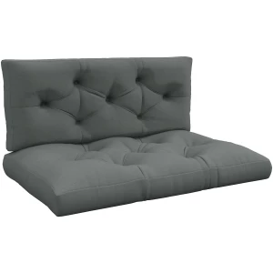 Sittepute Grå 120 x 80 x 12 cm Med Knapphefting Sittepute Grå 120 x 80 x 12 cm Med Knapphefting
