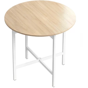 Sammenleggbart Spisebord Natur 80 cm Rundt Stålramme Sammenleggbart Spisebord Natur 80 cm Rundt Stålramme