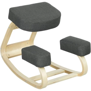 Ergonomisk Knestol Mørkegrå Bjørketre 120 kg Ergonomisk Knestol Mørkegrå Bjørketre 120 kg