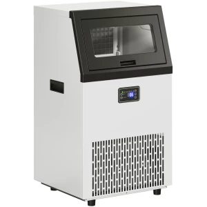 Kommersiell Isbitmaskin Sølv Og Svart Rustfritt Stål 55 kg/24 t 13 kg Lagerkapasitet Kommersiell Isbitmaskin Sølv Og Svart Rustfritt Stål 55 kg/24 t 13 kg Lagerkapasitet
