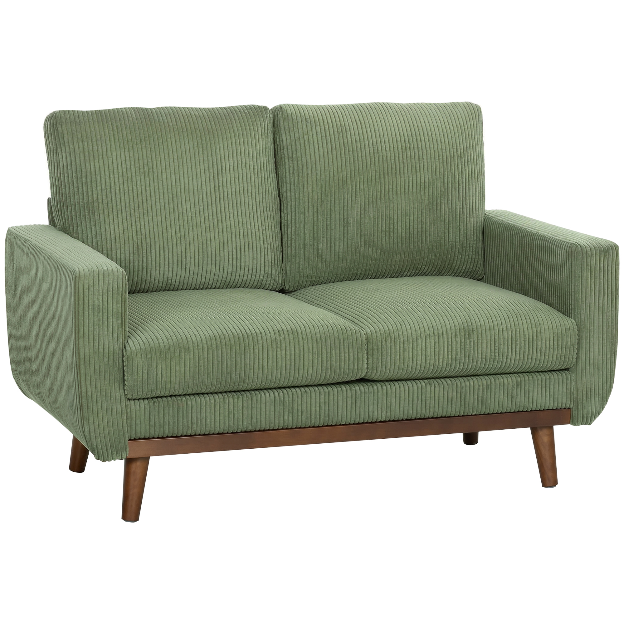 2-Seters Sofa Grønn 134 cm Kordstoff Med Lommefjærer
