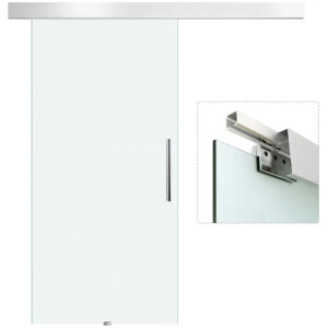 Skyvedør i glass med håndtak – ensidig frostet sikkerhetsglass, 102,5 x 205 cm Skyvedør i glass med håndtak – ensidig frostet sikkerhetsglass, 102,5 x 205 cm