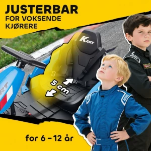 Elektrisk go-kart, blå, 24V med driftemodus – for barn 6–12 år, doble motorer AS Elektrisk go-kart, blå, 24V med driftemodus – for barn 6–12 år, doble motorer AS