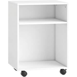 Skriverbord Hvit 40 x 35 x 56 cm Med Hyller Og Låsbare Hjul Skriverbord Hvit 40 x 35 x 56 cm Med Hyller Og Låsbare Hjul