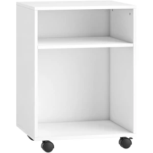 Skriverbord Hvit 40 x 35 x 56 cm Med Hyller Og Låsbare Hjul Skriverbord Hvit 40 x 35 x 56 cm Med Hyller Og Låsbare Hjul