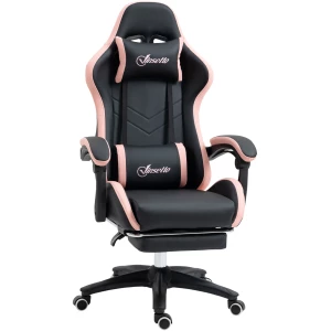Gamingstol Rosa Svart Med Hodestøtte Og Lendestøtte Gamingstol Rosa Svart Med Hodestøtte Og Lendestøtte