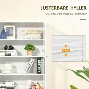 Høyt kjøkkenskap med vitrinedører 76 x 40 x 178,5 cm hvit