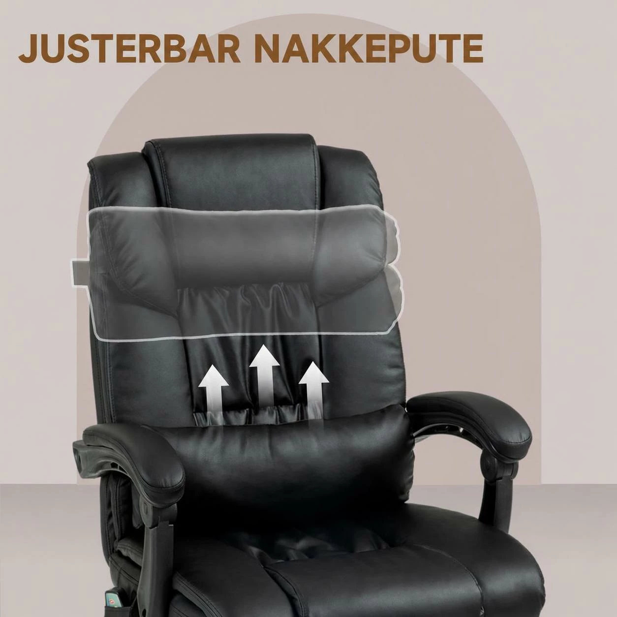 Ergonomisk Kontorstol Svart Med Massasje Og Fotstøtte Ergonomisk Kontorstol Svart Med Massasje Og Fotstøtte