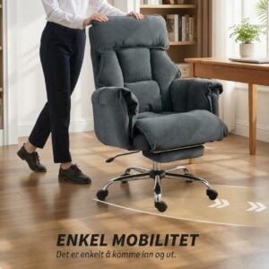 Kontorstol Mørkegrå 80 x 80 x 106–114 cm Stoff Med Fotstøtte Kontorstol Mørkegrå 80 x 80 x 106–114 cm Stoff Med Fotstøtte