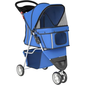 Sammenleggbar Hundevogn Blå 77 x 44 x 102 cm Stoff Sammenleggbar Hundevogn Blå 77 x 44 x 102 cm Stoff