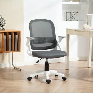 Ergonomisk Kontorstol Grå Mesh Med Klappbare Armlener Og Lendestøtte Ergonomisk Kontorstol Grå Mesh Med Klappbare Armlener Og Lendestøtte
