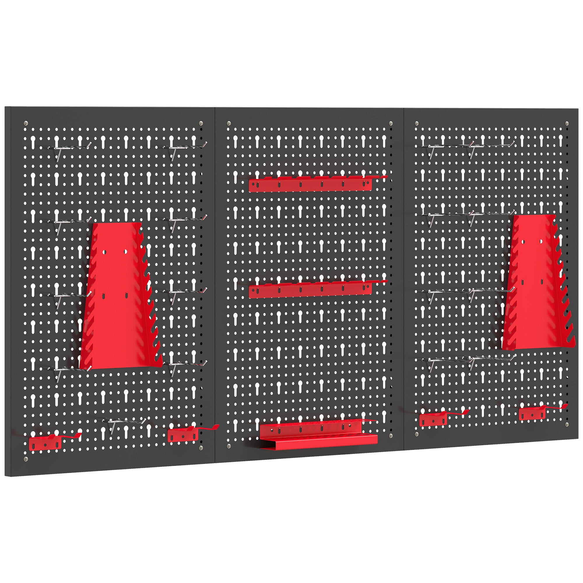 Veggmontert Oppbevaringssystem Svart Og Rød 60 x 40 cm Plast, 50 Kg Maks Belastning