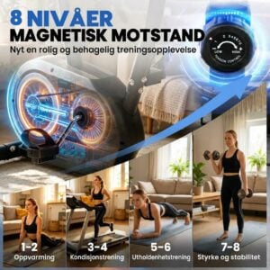 Trimsykkel Svart Høydejusterbar Med App Magnetmotstand Trimsykkel Svart Høydejusterbar Med App Magnetmotstand