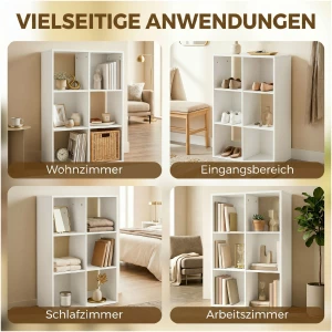 Smal Bokhylle Hvit 3 Hyller Med Veltesikring