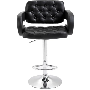 Barstol Svart Med Svingfunksjon 61 X 50 X 93–113 Cm Metall Barstol Svart Med Svingfunksjon 61 X 50 X 93–113 Cm Metall