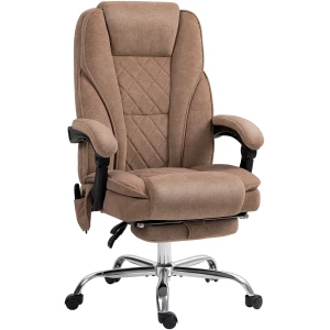 Ergonomisk Kontorstol Brun Med Massasje Og Fotstøtte Ergonomisk Kontorstol Brun Med Massasje Og Fotstøtte