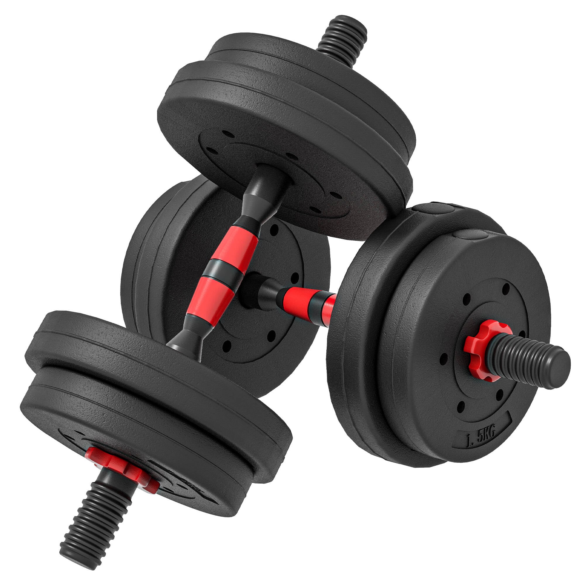 Justerbart Manual- Og Vektstangsett Svart 15 kg
