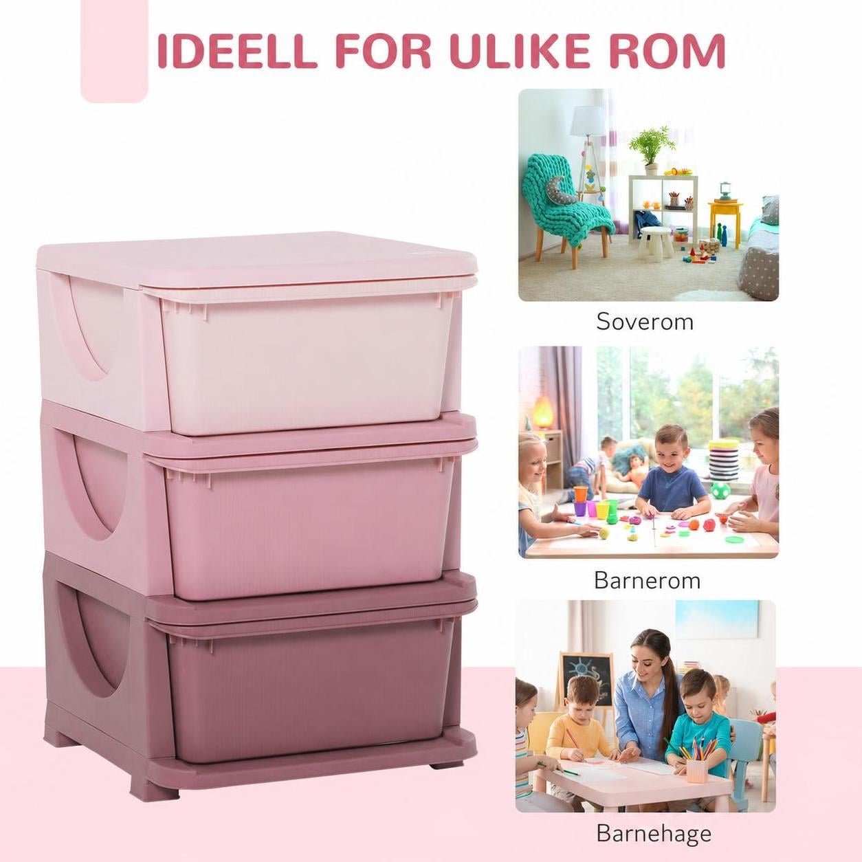 Oppbevaringsboks For Barn Rosa 37 x 37 x 56,5 cm Oppbevaringsboks For Barn Rosa 37 x 37 x 56,5 cm