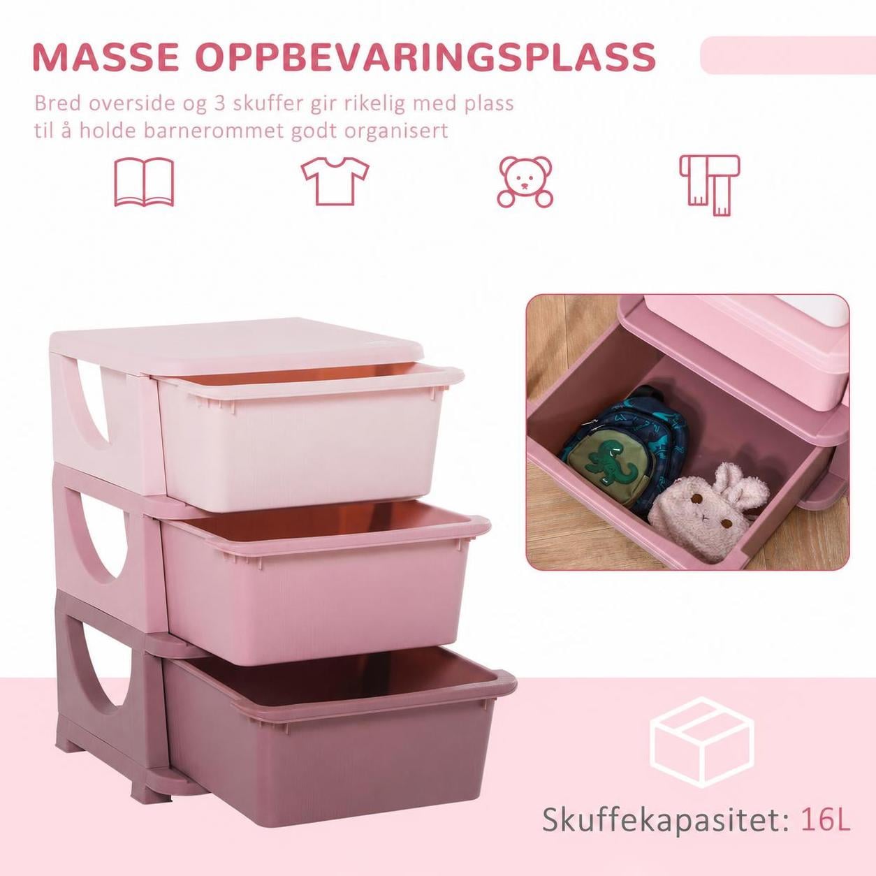Oppbevaringsboks For Barn Rosa 37 x 37 x 56,5 cm Oppbevaringsboks For Barn Rosa 37 x 37 x 56,5 cm