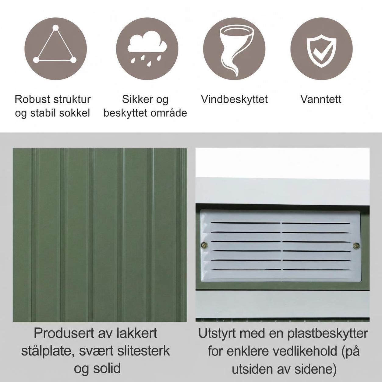 Redskapsbod med Skyvedør 280 x 130 x 172 cm Metall Lysegrønn Redskapsbod med Skyvedør 280 x 130 x 172 cm Metall Lysegrønn