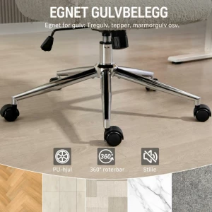 Ergonomisk kontorstol i gråhvit teddy-fleece med justerbar nakkestøtte og elegant design 65 x 75 x 115–123 cm AS Ergonomisk kontorstol i gråhvit teddy-fleece med justerbar nakkestøtte og elegant design 65 x 75 x 115–123 cm AS