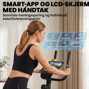 Trimsykkel Svart Høydejusterbar Med App Magnetmotstand Trimsykkel Svart Høydejusterbar Med App Magnetmotstand