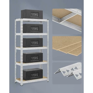 Lagerhyller 2-pakning 180 × 90 × 40 cm – 5 justerbare hyller, maks 875 kg per reol Lagerhyller 2-pakning 180 × 90 × 40 cm – 5 justerbare hyller, maks 875 kg per reol