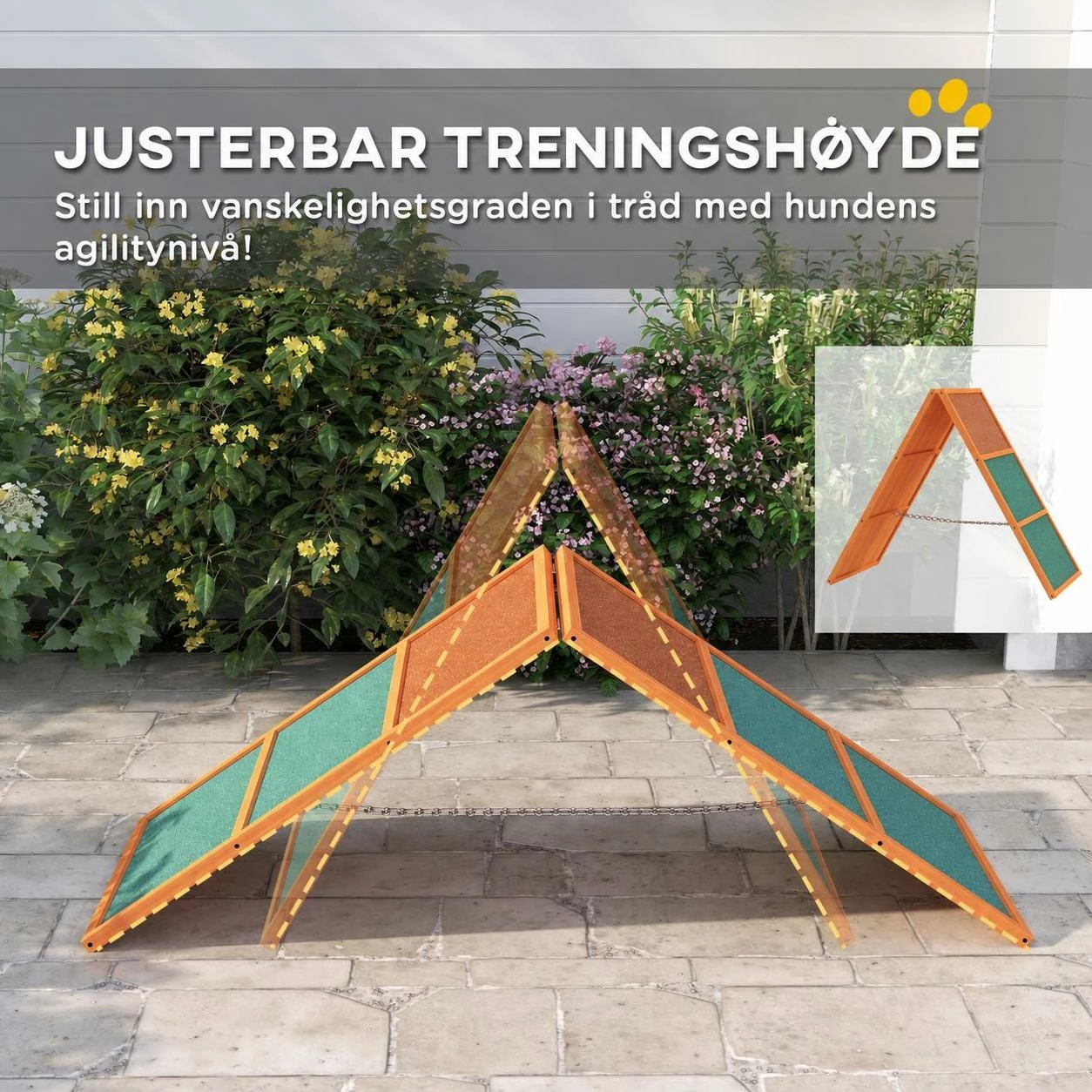 Sammenleggbar hunderampe 173 × 59 × 66 cm – justerbar høyde, sklisikker overflate AS Sammenleggbar hunderampe 173 × 59 × 66 cm – justerbar høyde, sklisikker overflate AS