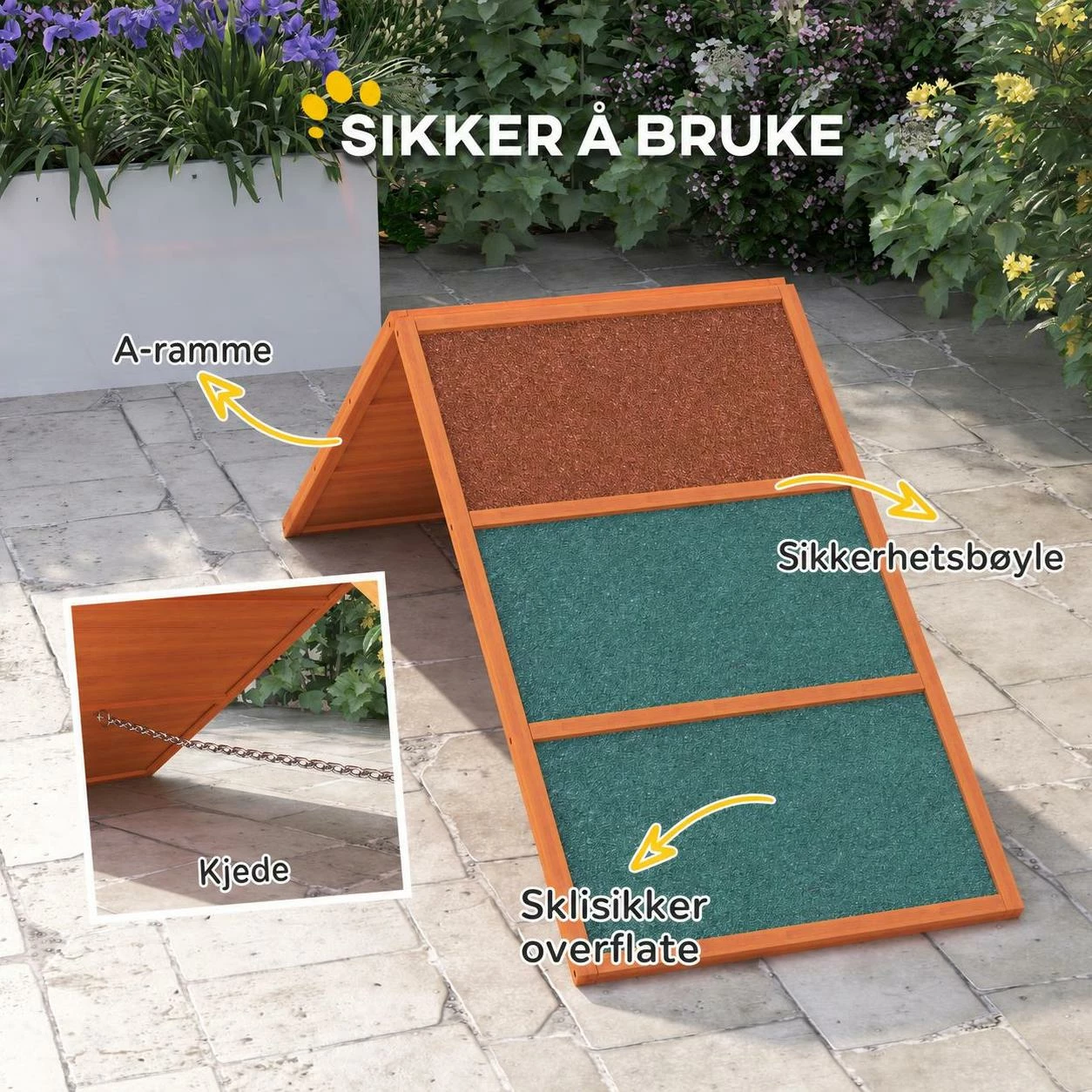 Sammenleggbar hunderampe 173 × 59 × 66 cm – justerbar høyde, sklisikker overflate AS Sammenleggbar hunderampe 173 × 59 × 66 cm – justerbar høyde, sklisikker overflate AS