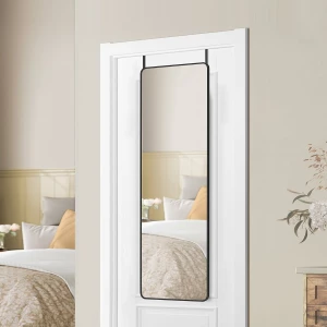 Helkroppsspeil 120 × 40 cm – vegg- og dørspeil med aluminiumsramme, svart Helkroppsspeil 120 × 40 cm – vegg- og dørspeil med aluminiumsramme, svart
