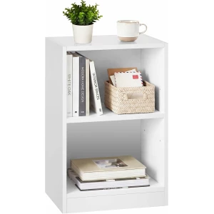 Nattbord med justerbar hylle og åpne rom – 40 × 30 × 60 cm, hvit Nattbord med justerbar hylle og åpne rom – 40 × 30 × 60 cm, hvit