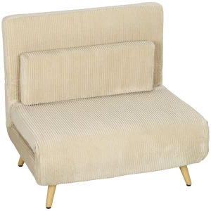 3-i-1 Sovesofa Beige Med Justerbar Ryggstøtte 3-i-1 Sovesofa Beige Med Justerbar Ryggstøtte
