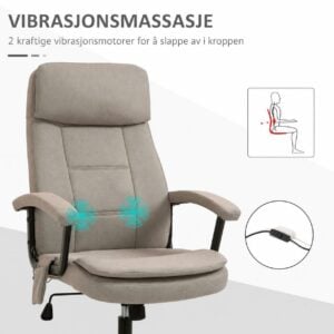 Kontorstol med massasjefunksjon i 2-punkts beige stoff Kontorstol med massasjefunksjon i 2-punkts beige stoff