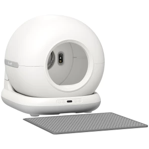Selvrensende Kattekasse 72 L med 1080P-Kamera, Appstyring og Luktbekjempelse – Hvit/Grå Selvrensende Kattekasse 72 L med 1080P-Kamera, Appstyring og Luktbekjempelse – Hvit/Grå