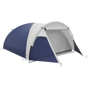 Campingtelt for 3–4 Personer med UV-beskyttelse og Bæreveske – Mørkeblå/Lysegrå, 320 x 240 x 130 cm Campingtelt for 3–4 Personer med UV-beskyttelse og Bæreveske – Mørkeblå/Lysegrå, 320 x 240 x 130 cm