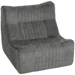 Gulvstol med Sommerfugldesign, Høydensitetsskum og 2 Sidelommer – Kastanjegrå Chenille Gulvstol med Sommerfugldesign, Høydensitetsskum og 2 Sidelommer – Kastanjegrå Chenille