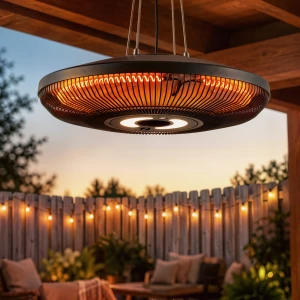 Hengende Infravarmer med 2 Varmenivåer, LED-Belysning, Fjernkontroll og 24-Timers Timer – Svart, 2000 W Hengende Infravarmer med 2 Varmenivåer, LED-Belysning, Fjernkontroll og 24-Timers Timer – Svart, 2000 W