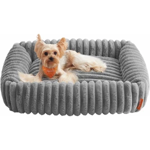 Hundeseng med myk polstring og vaskbart trekk - 71 x 55 x 18 cm, Grå Hundeseng med myk polstring og vaskbart trekk - 71 x 55 x 18 cm, Grå